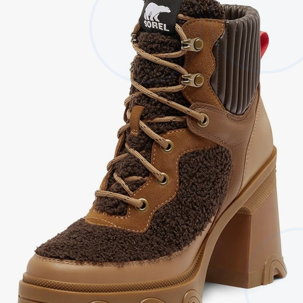 Sorel Brex Women's Brown and Tan Heeled Boots - Picture 4 of 7